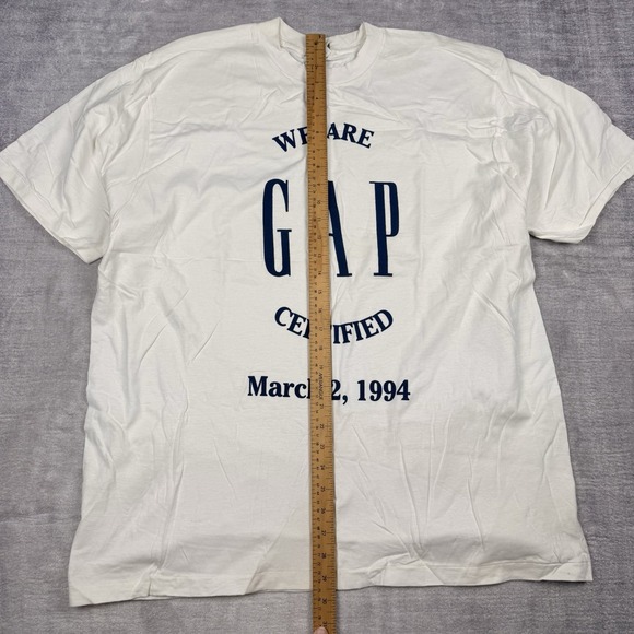 Gap Shirt Men's XL White Vintage 1994 We Are Certified Single Stitch‎ Promo - Picture 8 of 9